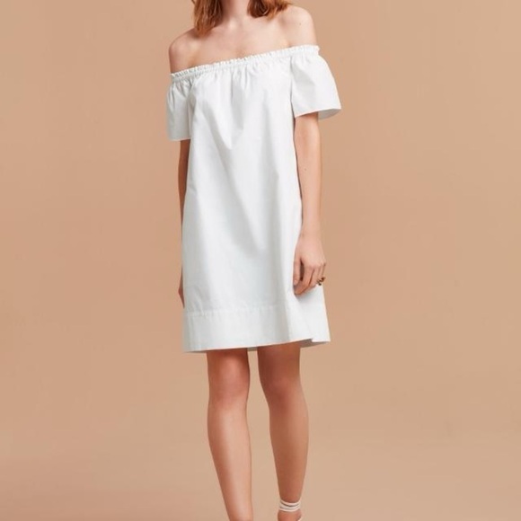 Wilfred Dresses & Skirts - Aritzia Wilfred Off The Shoulder Lunette Dress in White Sz  Med
